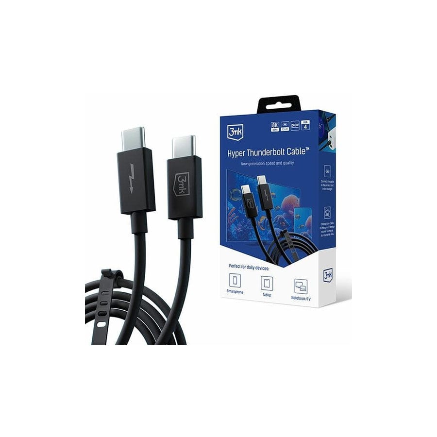 3MK Cable Hyper Thunderbolt Cable Usb-C/Usb-C 1M 240W 5A ()