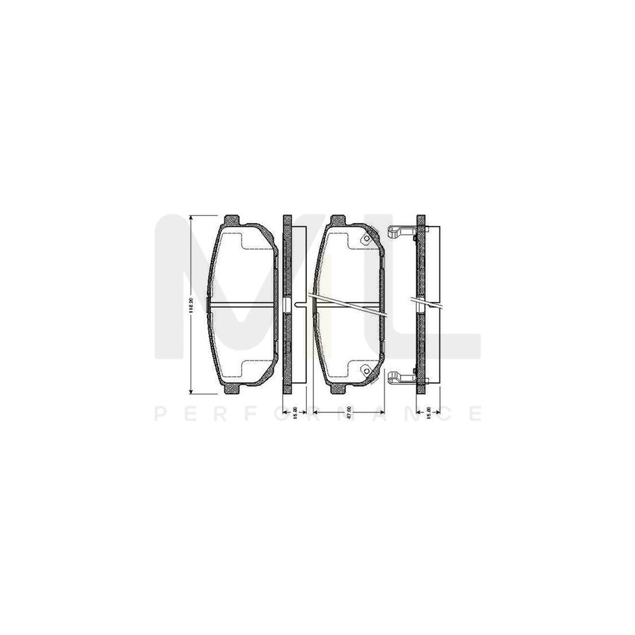 Bosch 0986Tb2861 Brake Pad Set For Kia Sorento I (Jc) Excl. Wear Warning Contact, With Accessories | ML Performance Car Parts