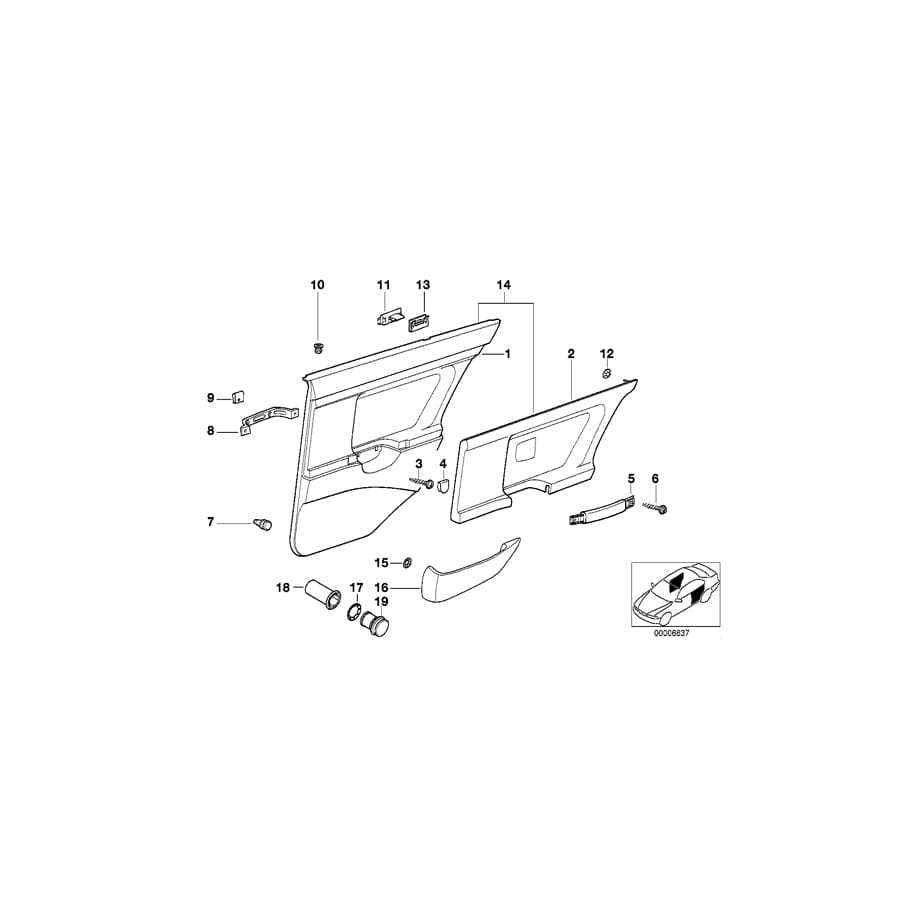 Genuine BMW 51428182618 E36 Handle Right GRAU (Inc. 316i, 320i & 318i) | ML Performance UK Car Parts