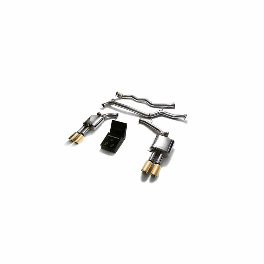 Armytrix AUB84-QS11G Valvetronic Exhaust System Audi A4 | A5 B8 2008-2015 with Quad Gold 3.5" | ML Performance UK UK Car Parts