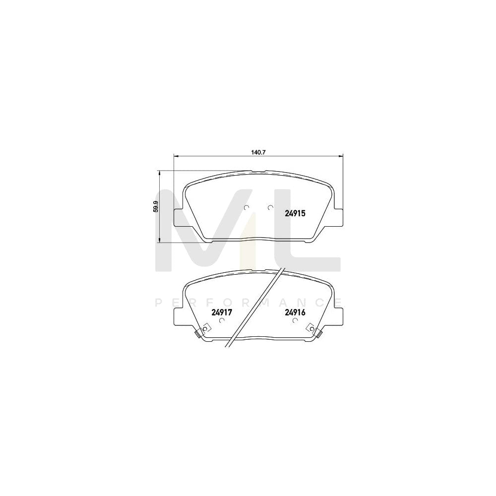 Hella 8DB 355 020-591 Brake Pad Set With Acoustic Wear Warning | ML Performance Car Parts