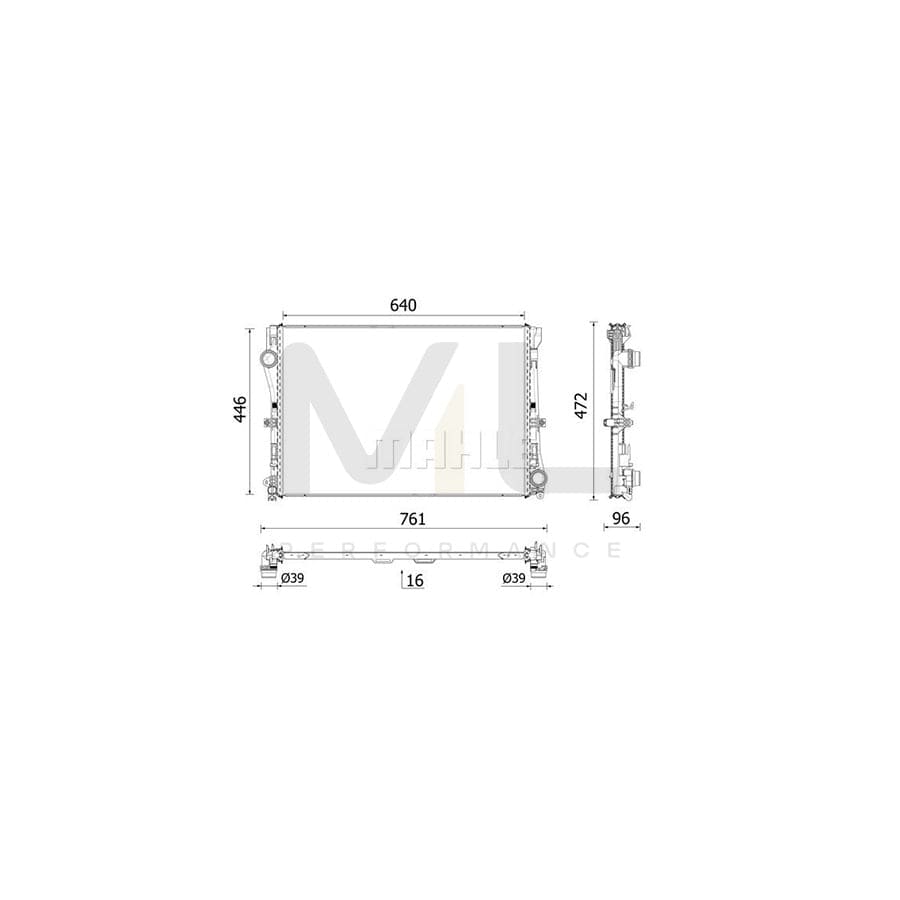 MAHLE ORIGINAL CR 2603 000P Engine radiator suitable for MERCEDES-BENZ C-Class Brazed cooling fins, Aluminium | ML Performance Car Parts