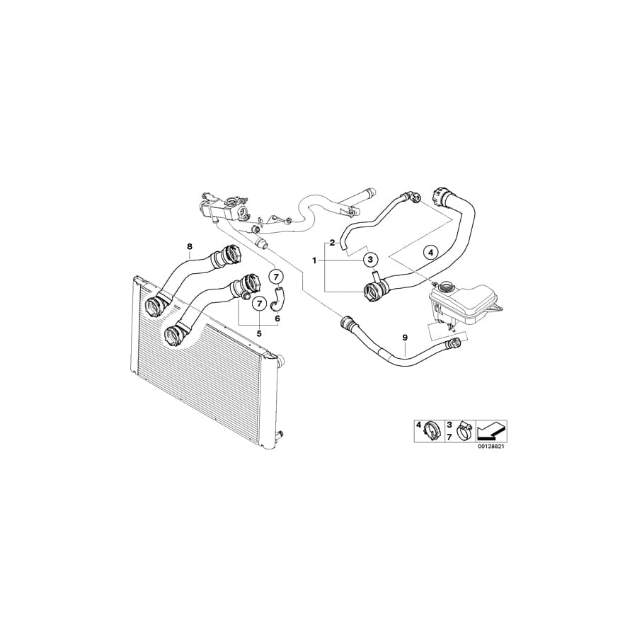 Genuine BMW 17127787449 E61 E60 Coolant Hose (Inc. 525xd, 530d & 535d) | ML Performance UK Car Parts
