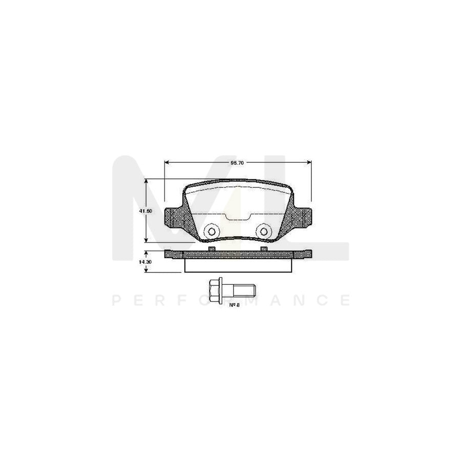 Bosch 0986Tb2391 Brake Pad Set Excl. Wear Warning Contact, With Bolts, With Accessories | ML Performance Car Parts