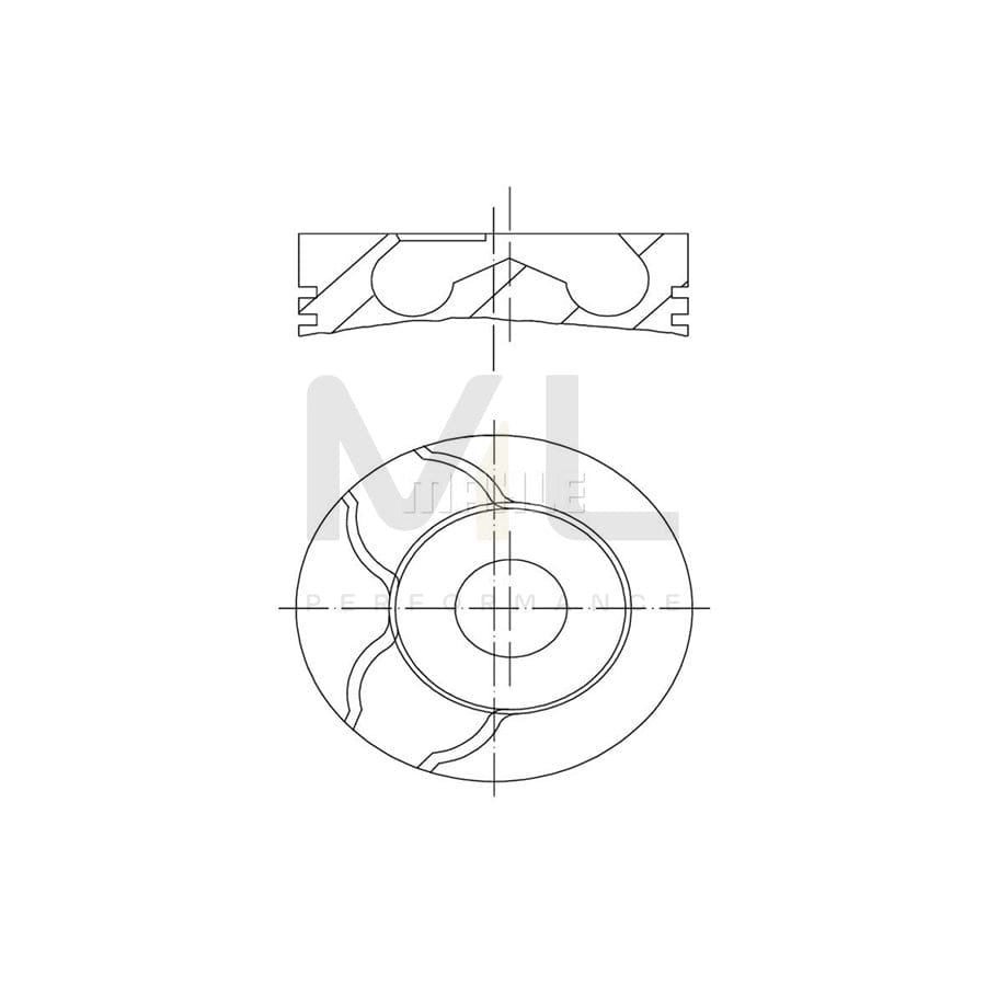 MAHLE ORIGINAL 039 99 01 Piston 85,6 mm, with piston ring carrier, without cooling duct | ML Performance Car Parts