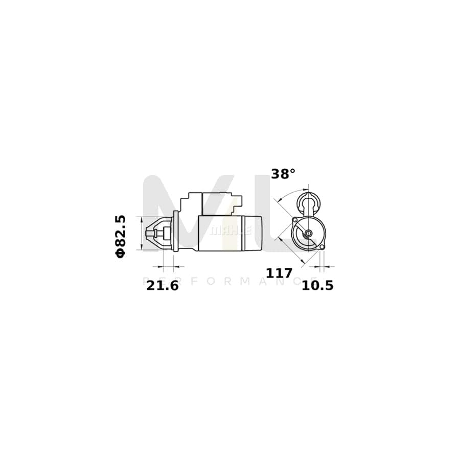 MAHLE ORIGINAL MS 359 Starter motor 12V 1,2kW, Teeth Quant.: 9 | ML Performance Car Parts