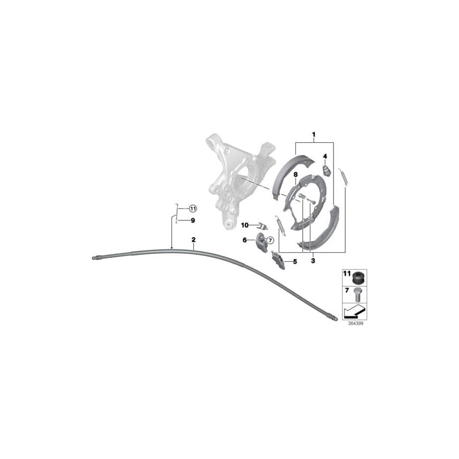 Genuine BMW 34402284879 F80 F83 F82 Hand Brake Bowden Cable (Inc. M4 GTS) | ML Performance UK Car Parts