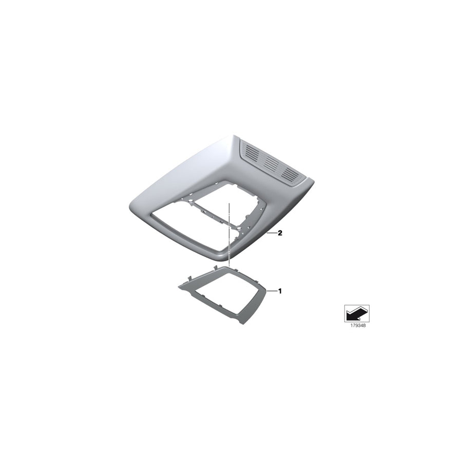 Genuine BMW 61319224427 F25 F26 Trim Cover, Switch Module, Headliner HIMMELGRAU (Inc. X3 20i, X3 18d & X3 30dX) | ML Performance UK