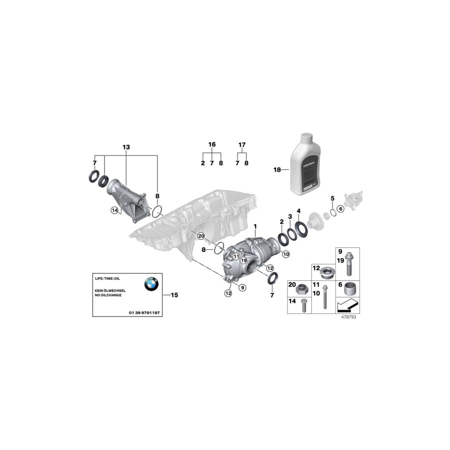 Genuine BMW 31517600238 E70 E72 Hex Bolt With Washer M12X1,5X70 ZNS3 (Inc. X6) | ML Performance UK Car Parts