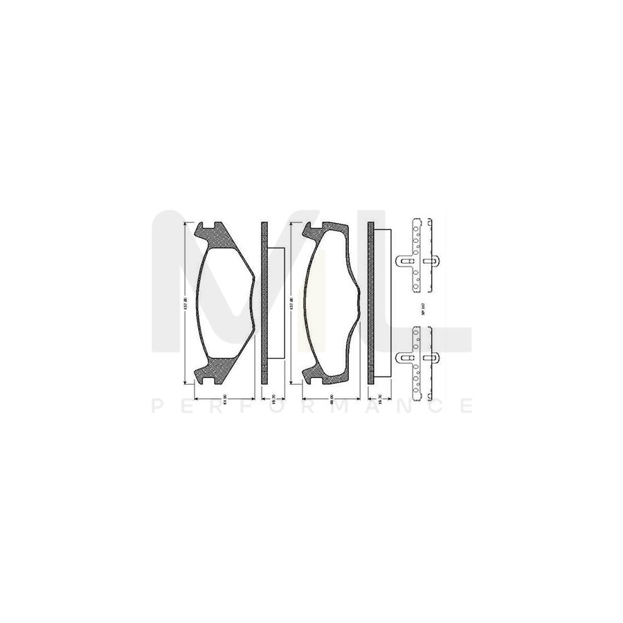 Bosch 0986Tb2090 Brake Pad Set Excl. Wear Warning Contact, With Accessories | ML Performance Car Parts