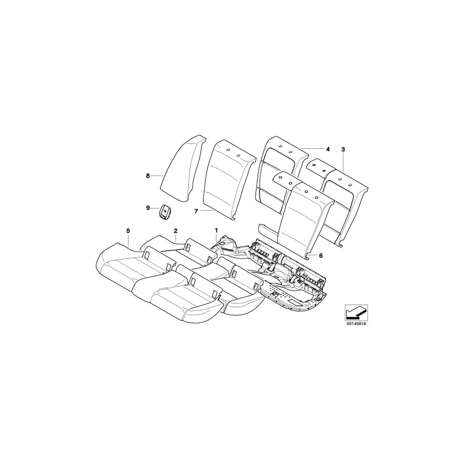 Genuine BMW 52208039330 E90 E90 Seat Cover Leather BAMBUSBEIGE (Inc. & M3) | ML Performance UK Car Parts