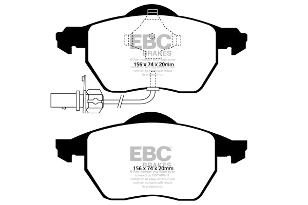 EBC Audi Seat Yellowstuff 4000 Series Front Sport Brake Pads & Premium OE Replacement Plain Discs Kit - ATE Caliper (B7 A4 & Exeo) | ML Performance UK