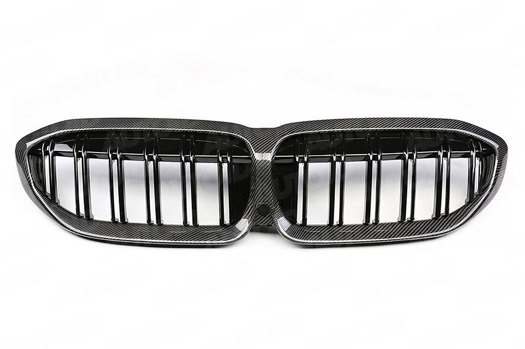 AUTOID BMW G20 G21 Carbon Fibre Double Slat Kidney Grilles (Inc. 320d, 320i, 330i & 330ix) - ML Performance UK