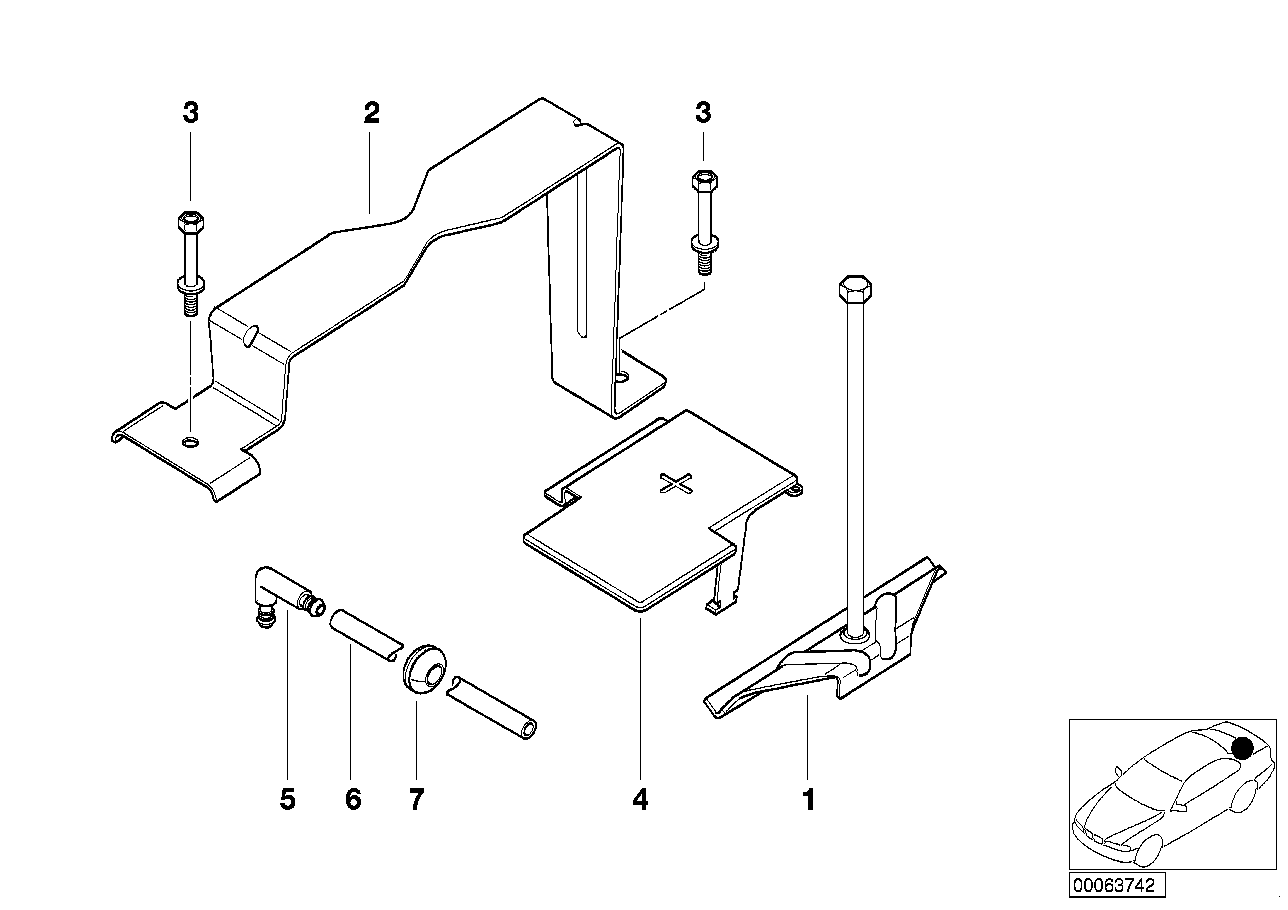 Genuine BMW 61218380501 E52 Battery Hold Down (Inc. Alpina V8 & Z8) | ML Performance UK UK Car Parts