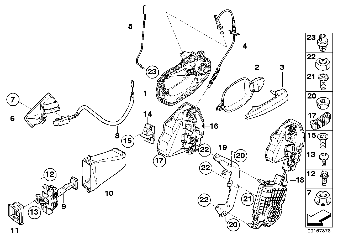 Genuine BMW 51217076250 E60 E61 Door Handle, Inside Right, Titanium BEIGE (Inc. 535d, M5 & 550i) | ML Performance UK UK Car Parts