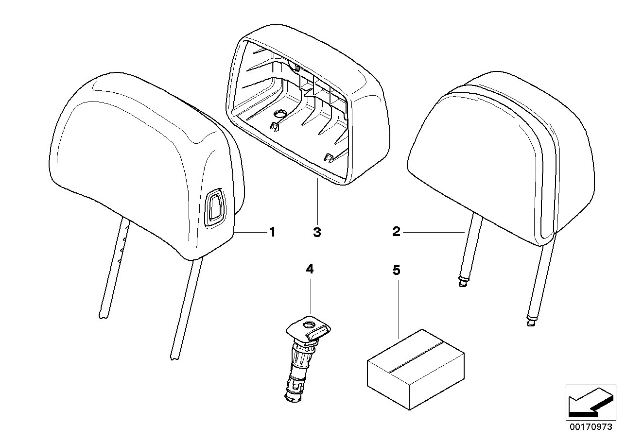 Genuine BMW 52103451808 E83 Headrest Leather SCHWARZ (Inc. X3) | ML Performance UK UK Car Parts