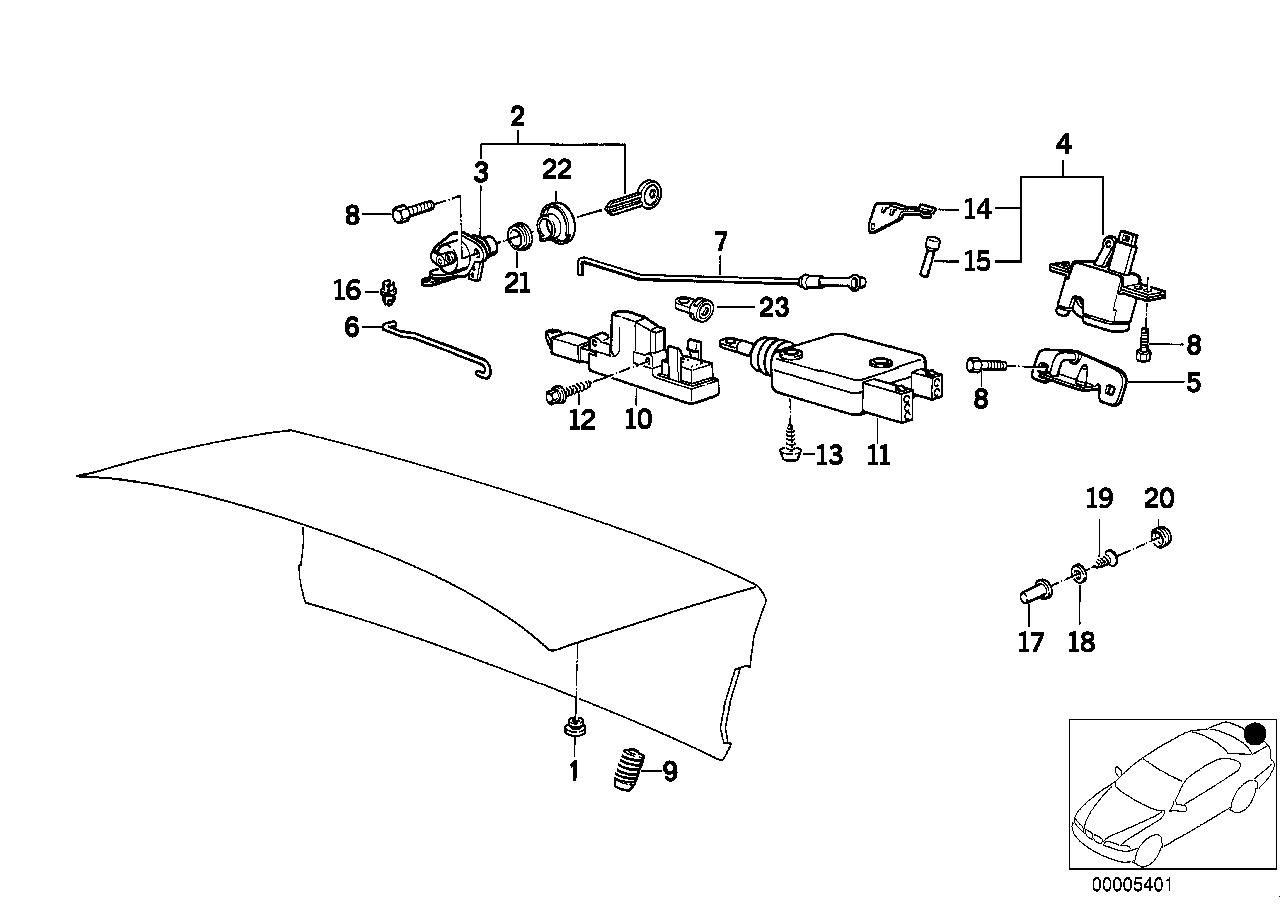 Genuine BMW 51268350181 E34 E24 E32 Actuator F Trunk Lid STECKER 5 POLIG (Inc. M6, 750iLS & 535i) | ML Performance UK Car Parts