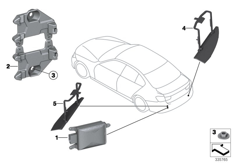 Genuine BMW 66326885935 Sensor, Lane Change Warning, Master, Ri (Inc. 318dX, 328i & 320i) | ML Performance UK UK Car Parts