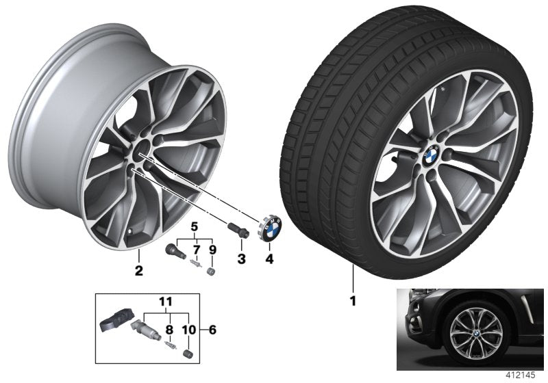 Genuine BMW 36116858878 F16 Light Alloy Rim 10JX20 ET:40 (Inc. X6 35i, X6 50iX & X6 30dX)