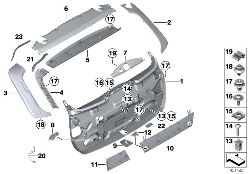 Genuine BMW 51497292920 Trim, Side Inner Right EVERESTGRAU (Inc. 318dX, 320d & 320dX) | ML Performance UK UK Car Parts