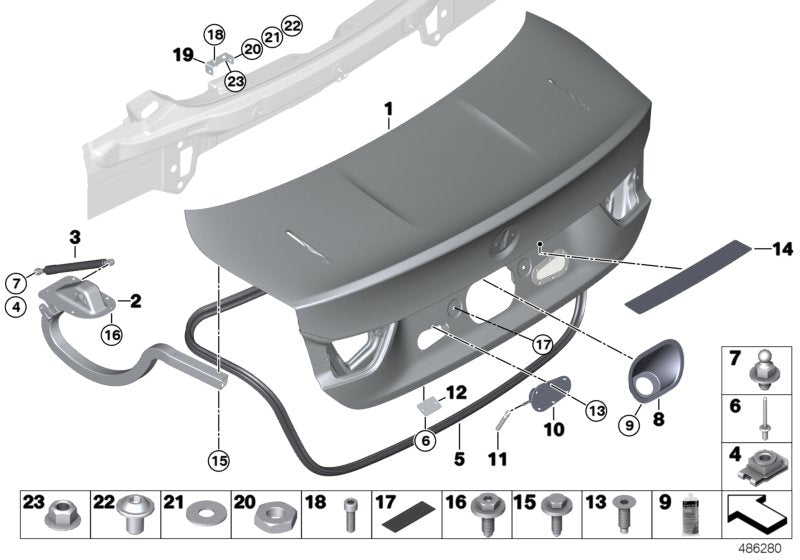 Genuine BMW 41608431671 Holding Strap Left TRUNK LID LOCK (Inc. M4 GT4) | ML Performance UK UK Car Parts