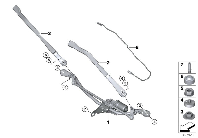 Genuine BMW 61617427899 G20 G21 Wiper Arm, Passenger's Side LL (Inc. 330dX, 320iX & M340iX) | ML Performance UK UK Car Parts