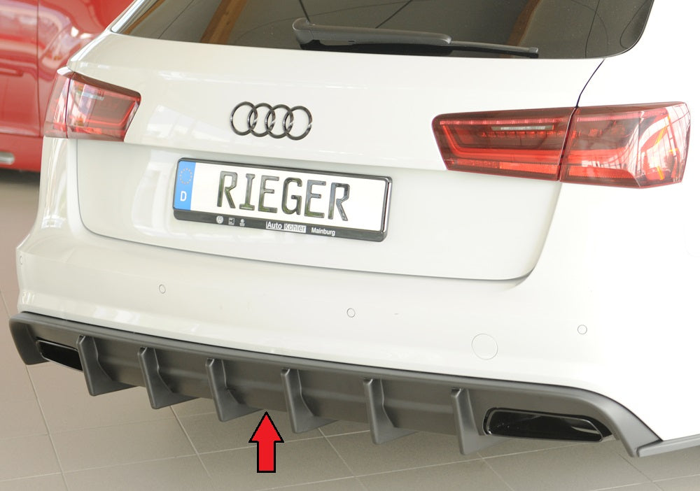 Rieger 00088365 Audi A6 Rear Skirt - Glossy Black