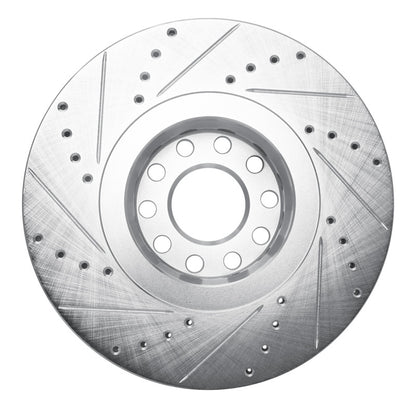 R1 Concepts R1 02-05 Volkswagen Passat (USA/Canada) Front Right Drilled & Slotted Silver Brake Rotor