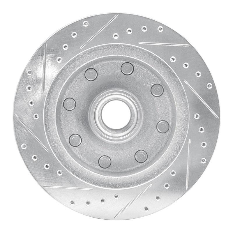 R1 Concepts R1 95-04 Ford E-350 Econoline Front Right Drilled & Slotted Silver Brake Rotor