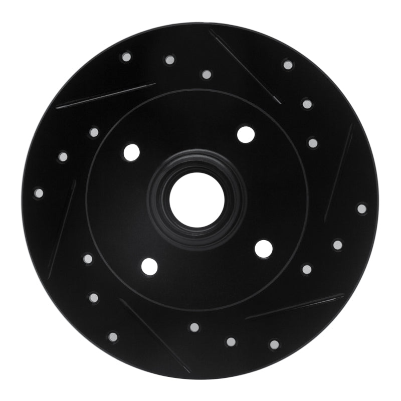 R1 Concepts R1 85-02 Volkswagen Golf Rear Right Drilled & Slotted Black Brake Rotor