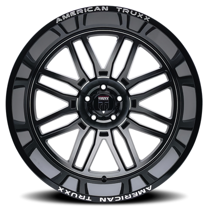 American Truxx AT1915 Restless 24x14 / 8x165.1 BP / -76mm Offset / 125.2mm Hub Gloss Blk Mill Wheel