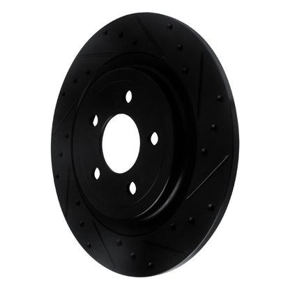R1 Concepts R1 20-25 Ford Explorer Rear Right Drilled & Slotted Black Brake Rotor