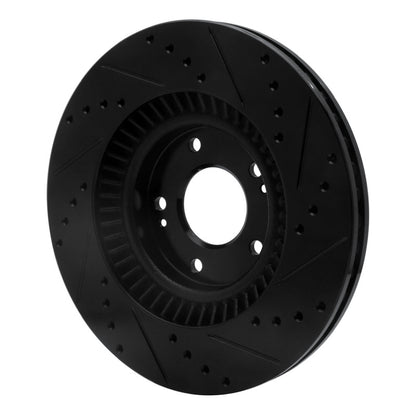 R1 Concepts R1 13-20 Hyundai Santa Fe Sport Front Left Drilled & Slotted Black Brake Rotor