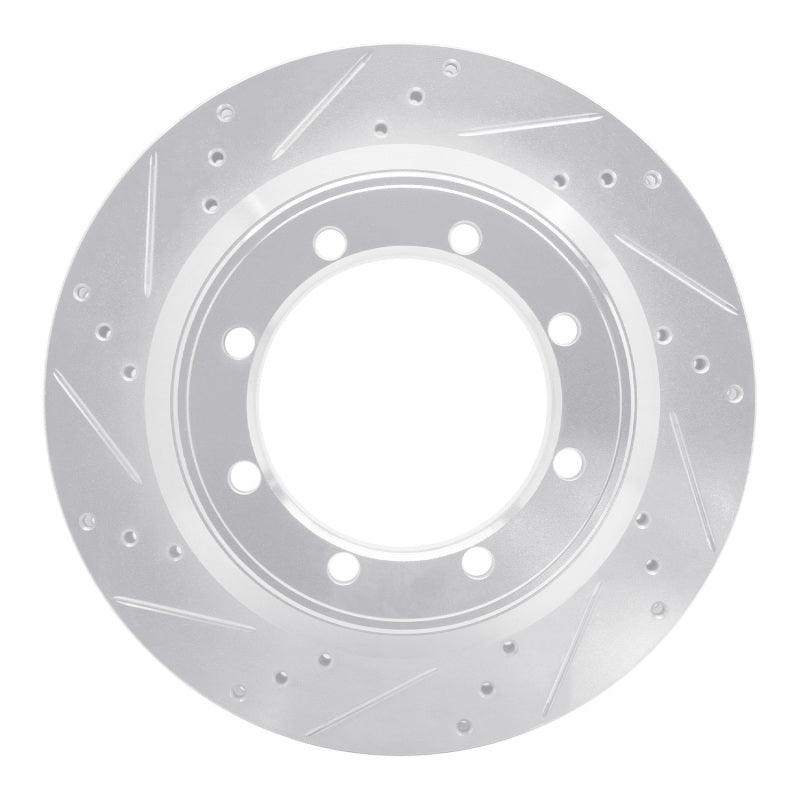 R1 Concepts R1 99-07 Ford E-350 Super Duty Rear Left Drilled & Slotted Silver Brake Rotor