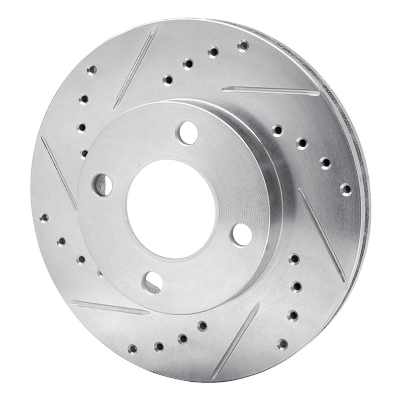 R1 Concepts R1 78-92 Audi 80 Front Left Drilled & Slotted Silver Brake Rotor