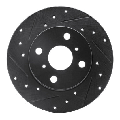 R1 Concepts R1 83-90 Toyota Tercel Front Left Drilled & Slotted Black Brake Rotor