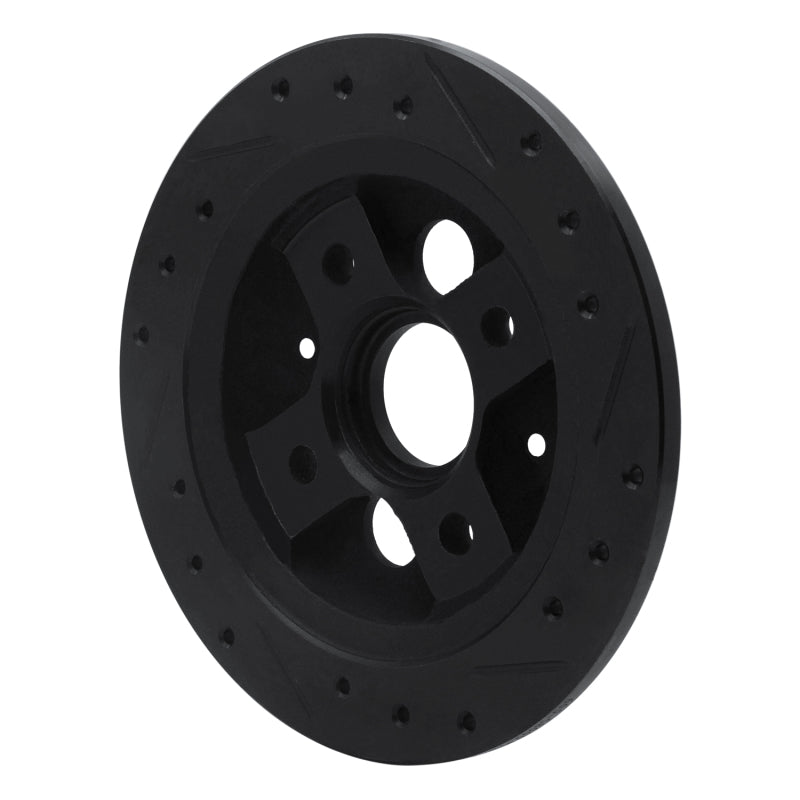 R1 Concepts R1 86-89 Acura Integra Rear Left Drilled & Slotted Black Brake Rotor