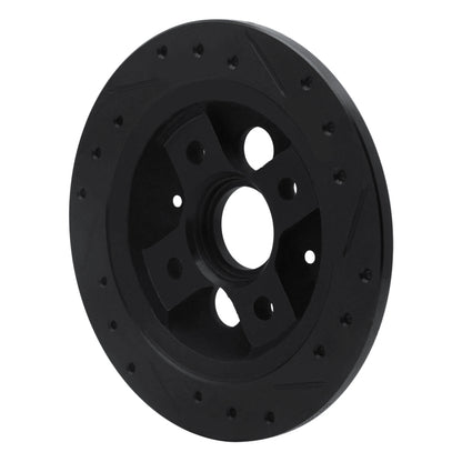 R1 Concepts R1 86-89 Acura Integra Rear Left Drilled & Slotted Black Brake Rotor