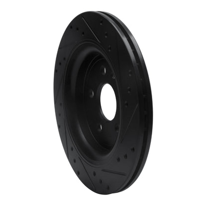R1 Concepts R1 07-18 Volvo XC70 Rear Left Drilled & Slotted Black Brake Rotor
