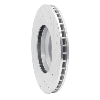 R1 Concepts R1 07-15 BMW 335XI Front Left Drilled & Slotted Silver Brake Rotor