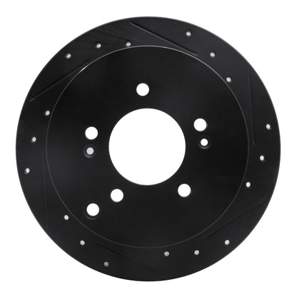 R1 Concepts R1 01-16 Hyundai Santa Fe Rear Right Drilled & Slotted Black Brake Rotor