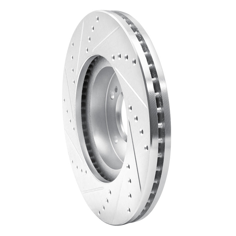 R1 Concepts R1 97-01 Infiniti Q45 Front Right Drilled & Slotted Silver Brake Rotor