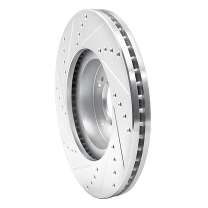 R1 Concepts R1 97-01 Infiniti Q45 Front Right Drilled & Slotted Silver Brake Rotor