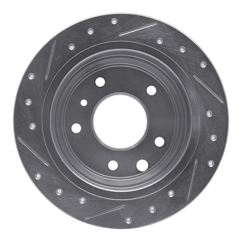 R1 Concepts R1 86-89 Jaguar VanDEN PLAS Rear Right Drilled & Slotted Silver Brake Rotor