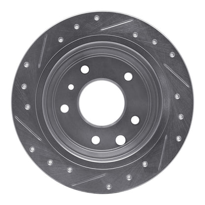 R1 Concepts R1 86-89 Jaguar VanDEN PLAS Rear Right Drilled & Slotted Silver Brake Rotor
