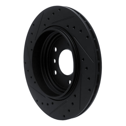 R1 Concepts R1 01-06 BMW 330I Rear Right Drilled & Slotted Black Brake Rotor