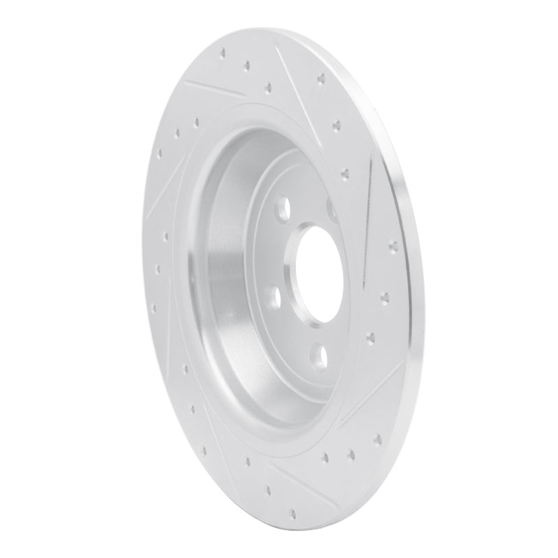 R1 Concepts R1 15-24 Ford Edge Rear Left Drilled & Slotted Silver Brake Rotor