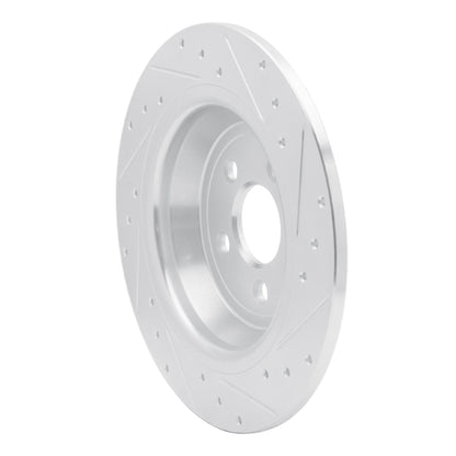 R1 Concepts R1 15-24 Ford Edge Rear Left Drilled & Slotted Silver Brake Rotor