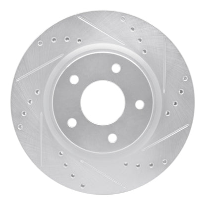 R1 Concepts R1 14-23 Nissan Rogue Front Right Drilled & Slotted Silver Brake Rotor