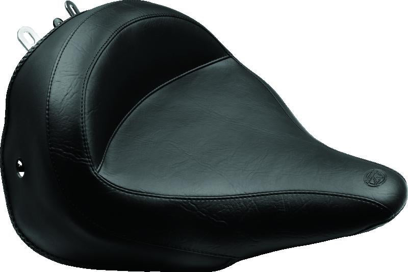 Mustang Motorcycle Mustang 05-17 Harley Deluxe (With Standard Rack) Harley Wide Touring Solo Seat - Black